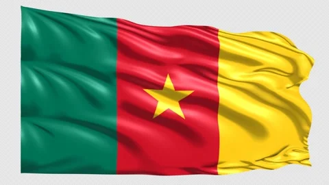 Cameroon Flag Loop 4K UHD 3840 x 2160 with alpha channel Stock Footage 221474367