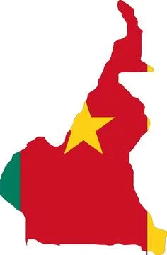 Cameroon Flag in Map, Cameroon Map with Flag, Country Map, Cameroon Map wit.. Stock Illustration