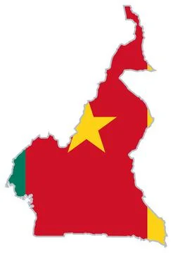 Cameroon flag map Stock Illustration