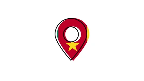 Cameroon flag map location pin animation Stock Footage 329052643