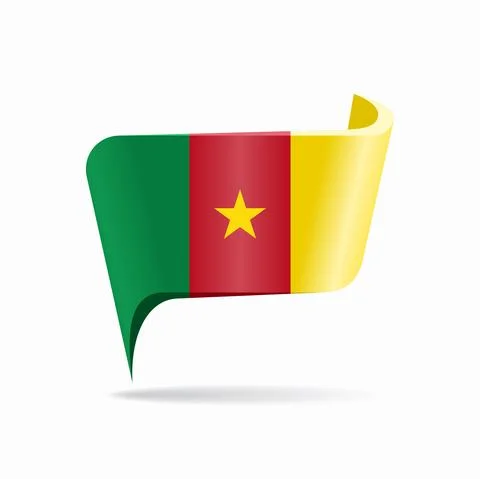 Cameroon flag map pointer layout. Vector illustration. Stock Illustration