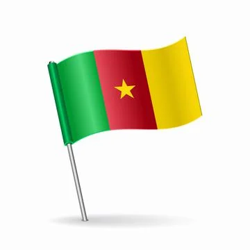 Cameroon flag map pointer layout. Vector illustration. Stock Illustration