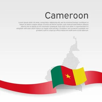 Cameroon flag, mosaic map. Vector banner design, poster. Business booklet Stock Illustration