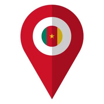 Cameroon flag navigation pin vector Illustrazione stock