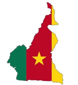 Cameroon, flag, outline Stock Illustration