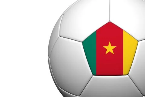 Cameroon flag pattern 3d rendering of a soccer ball isolate on white backgrou イラスト素材