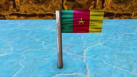 Cameroon Flag Post - Upwards Shot Video stock 271116421