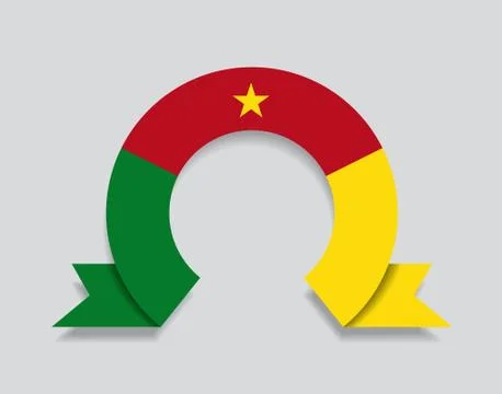 Cameroon flag rounded abstract background. Vector illustration. Stock Illustration