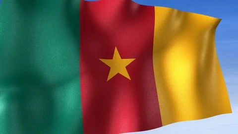 Cameroon Flag - Set of 3 Angles with Masks [3WaveSeries] Stock Footage 103330731
