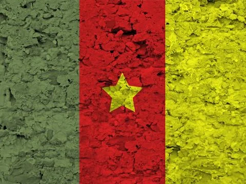 Cameroon flag with texture 스톡 사진