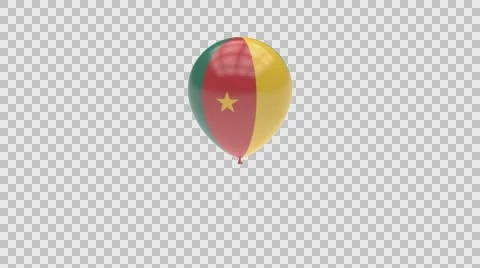 Cameroon flag textured balloon rotating Alpha Video stock 61389413