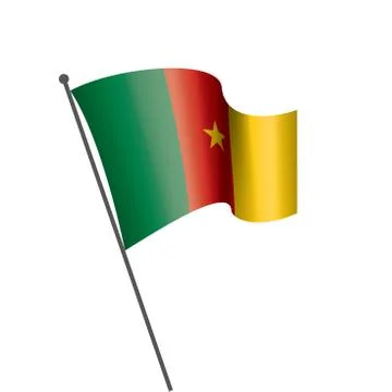 Cameroon flag, vector illustration on a white background Stock Illustration