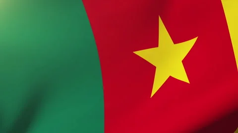 Cameroon flag waving in the wind. Looping sun rises style.  Animation loop Stock Footage 48876449