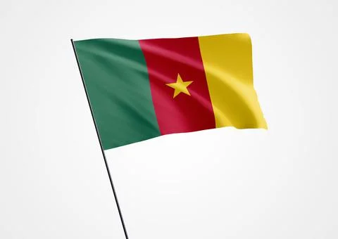 Cameroon flying high in the isolated background Stock Illustration