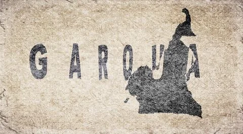 Cameroon Garoua Typography Map Stock Illustration