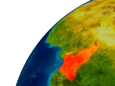 Cameroon on globe Stock Illustration