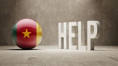 Cameroon. Help  Concept. Stock Illustration