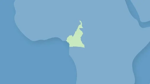 Cameroon Highlighted on World Map, Central Africa Country Location Illustration Stock-Footage 340557467