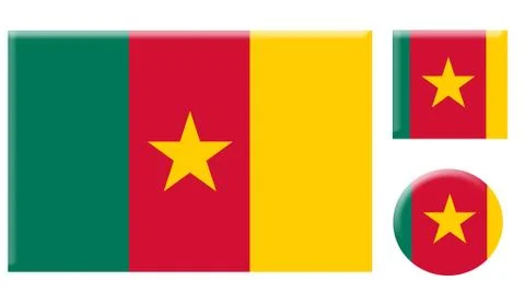 Cameroon icons set Stock Illustration