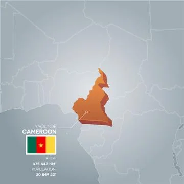 Cameroon information map. Stock Illustration