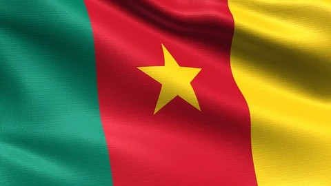 Cameroon Looping Flag 4K, Seamless looping with highly detailed fabric texture Vídeos de archivo 106506380