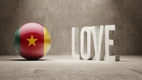 Cameroon. Love Concept. Stock Illustration