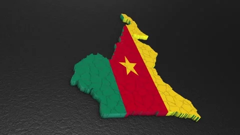 Cameroon map 3d. 3d map of Cameroon. Stock Footage 271556876