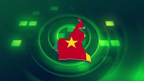 Cameroon Map and Flag Background Stock Footage 344027129