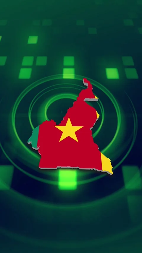 Cameroon Map and Flag Background Stock-Footage 346767520