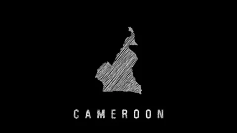 Cameroon map appearing with scribble effect on black background Video stock 315568609