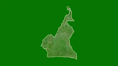 Cameroon map - cartoon. Border. Satellite. Stock Footage 147709482