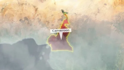 Cameroon Map - Clouds Effect Stock Footage 267846772