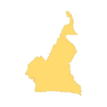 Cameroon map color line element. Border of the country. Stock Illustration