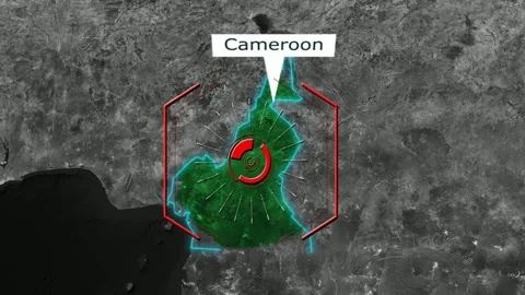 Cameroon Map - Cyber Attack Stock-Footage 268855238