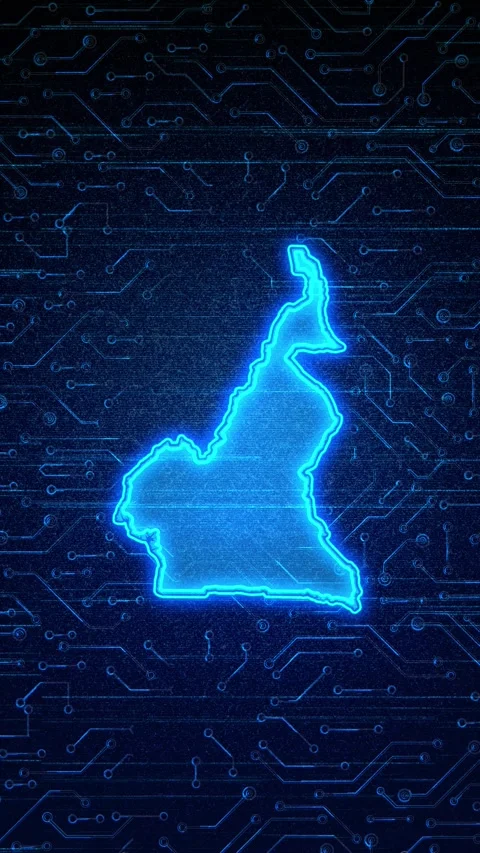 Cameroon Map Digital Technology Opener Stock Footage 336311101
