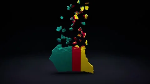 Cameroon Map With Flag Stock Footage 323901272