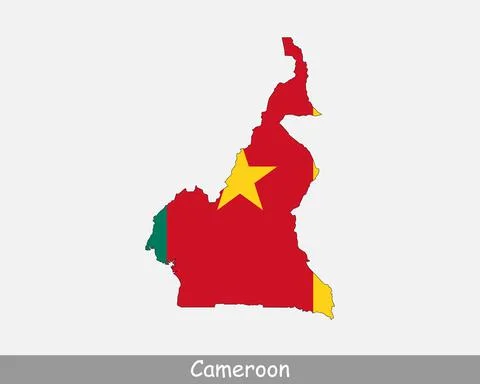 Cameroon Map Flag Stock Illustration