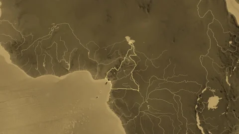 Cameroon map - glide. Border. Sepia. Stock Footage 147722559