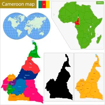 Cameroon map Stock Illustration