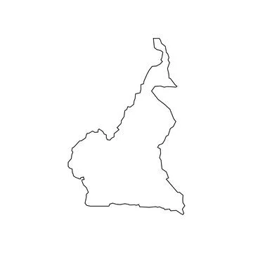 Cameroon map outline. Stock Illustration