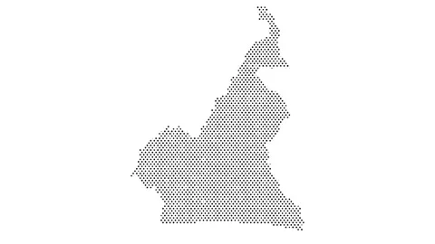 Cameroon map from particles, dots. Digital silhouette. Abstract animation b.. Stock Footage 301823918