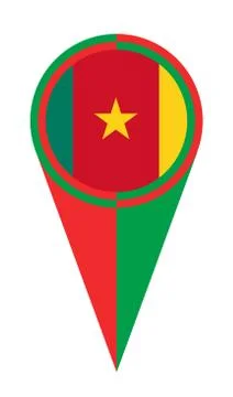 Cameroon Map Pointer Location Flag Stock Illustration