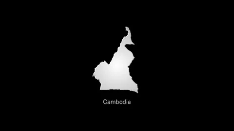 Cameroon map revealing animation with glowing particles Stock Footage 329037019