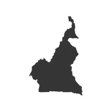 Cameroon map silhouette Illustrazione stock