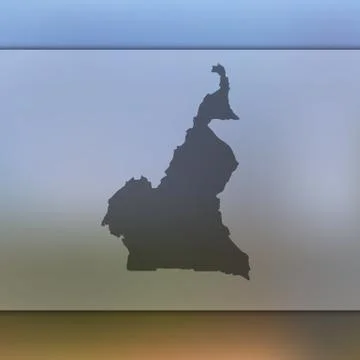 Cameroon map. Vector silhouette of Cameroon. Blurred background Stock Illustration