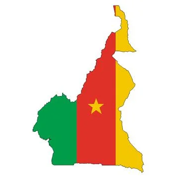 Cameroon map on white background with clipping path Stock Photos