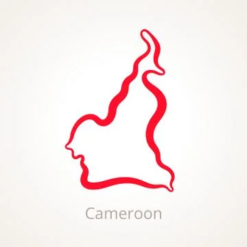 Cameroon - Outline Map Stock Illustration