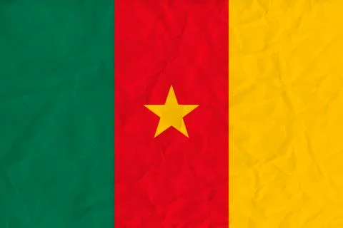 Cameroon paper  flag Stock Illustration