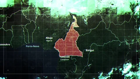 CAMEROON Rotating Map Satelite Map Style Stock Footage 324259507