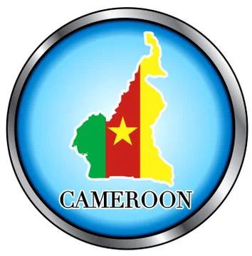 Cameroon Round Button Stock Illustration